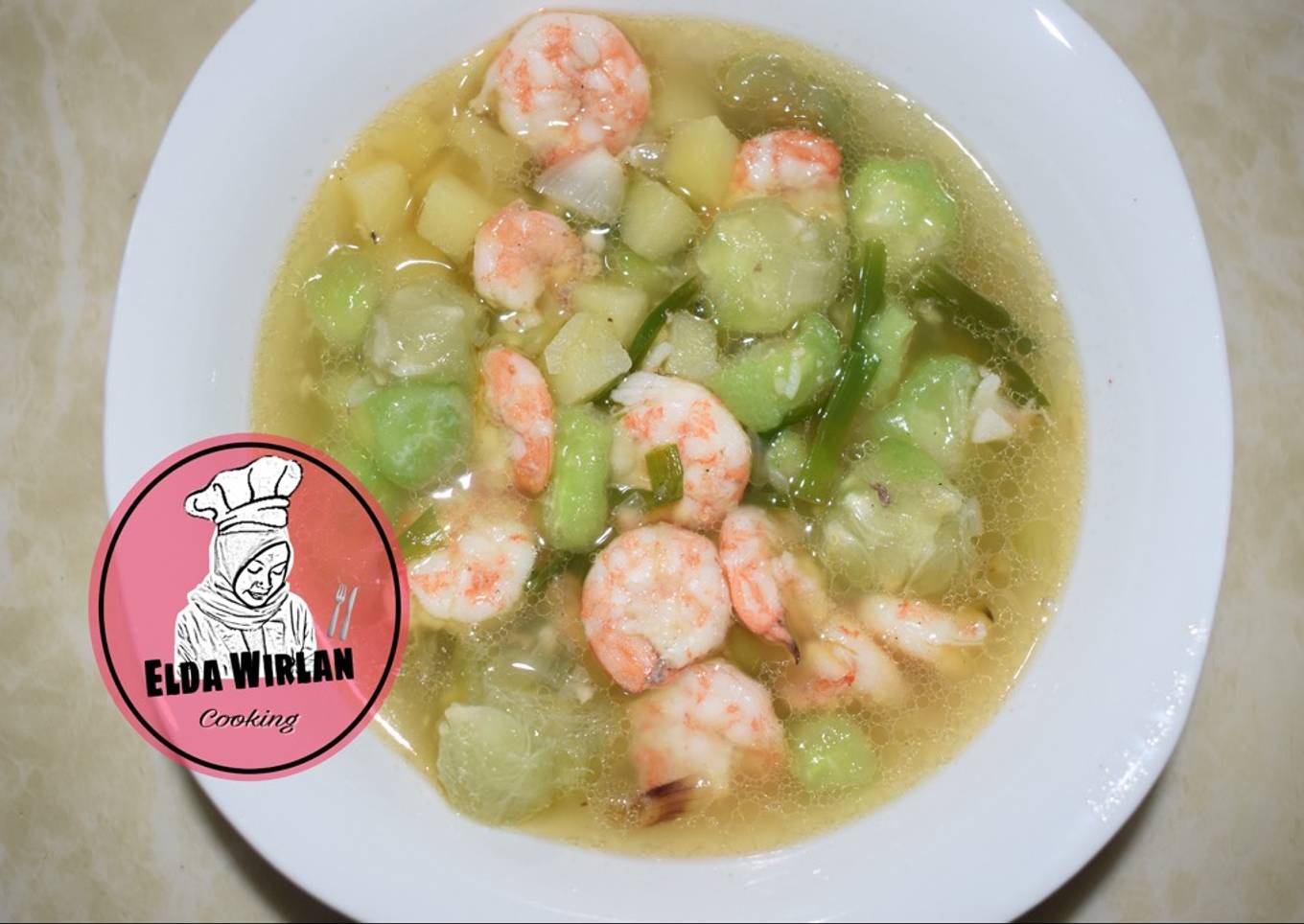 Sop udang gambas/oyong