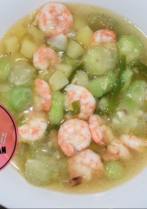 Foto resep Sop udang gambas/oyong