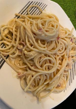 Una foto de Espaguetis a la carbonara