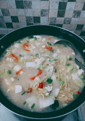 Foto resep Sayur Tahu Toge Sawi Santan