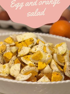 A picture of Egg and orange salad.