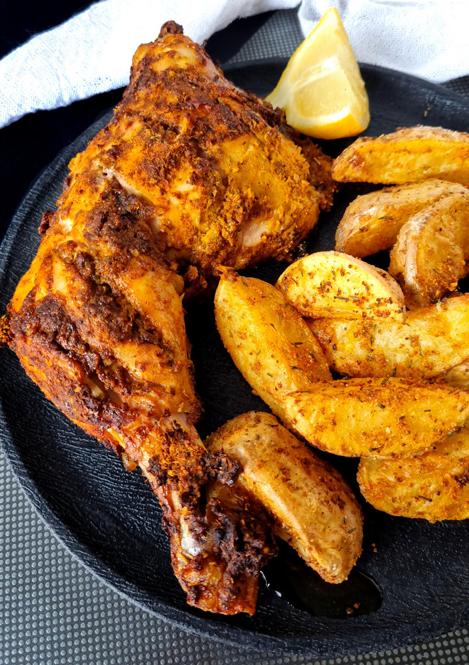 Una foto de Pollo masala bajo en calorías en freidora de aire