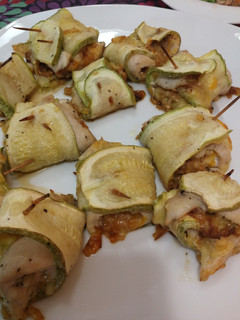 Una foto de Rollitos de calabacín agridulces con queso Light