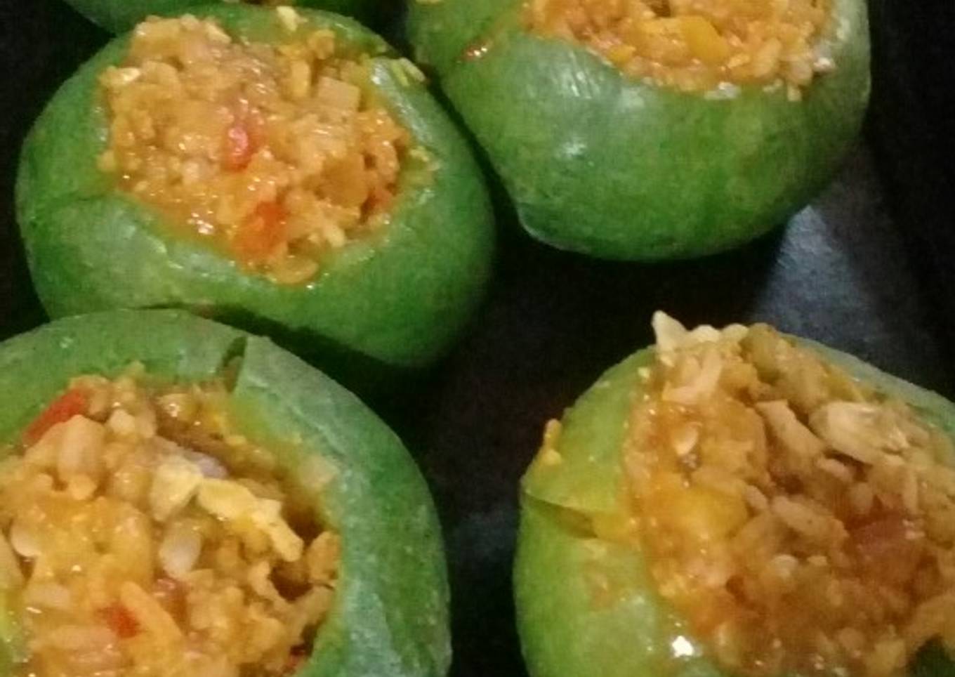 Zapallito rellenos con soja texturizada y hongos