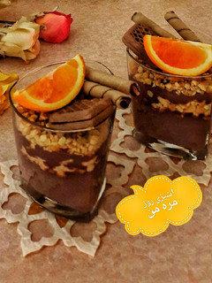 عکسی از دستور پودینگ شکلاتی بیسکویتی