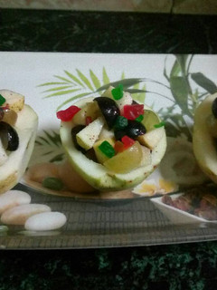 A picture of Guava katori fruit salad.