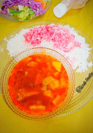 عکسی از دستور خورش مرغ و کدو سبز