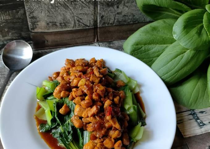 Langkah Mudah Masakan Resep Pakchoy Siram Ayam Lada Hitam #JRCHydroponic