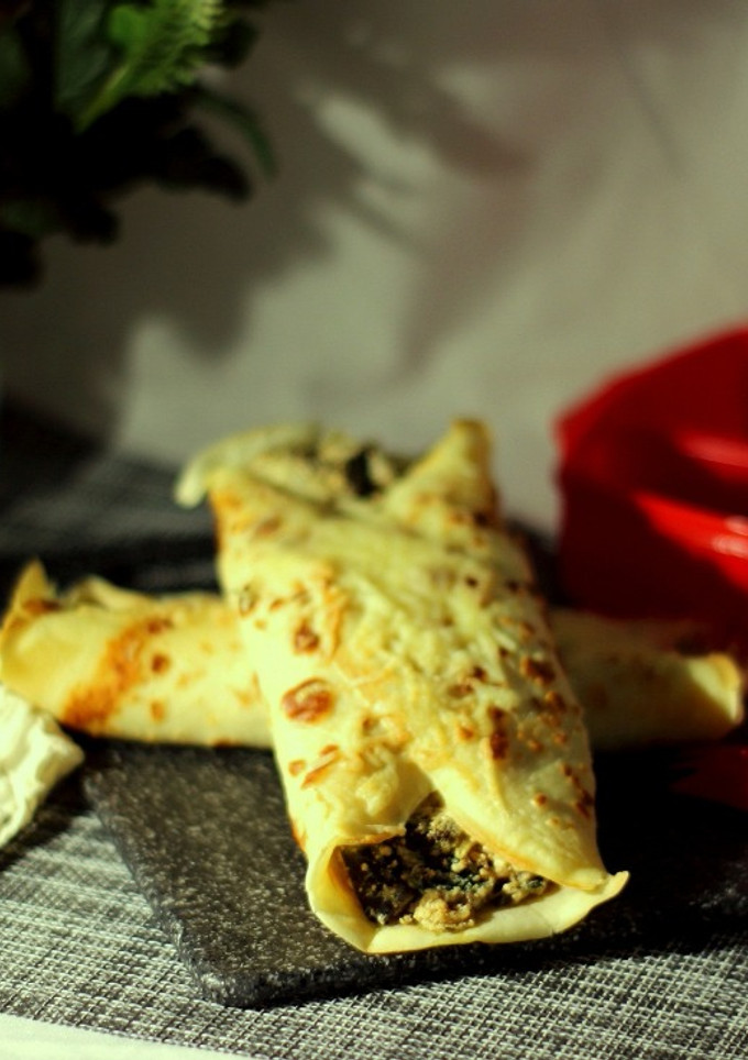 Una foto de Tupper Saludable: Crepes Gratinados de Ricota y Hortalizas