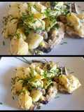 Papas con hongos shitaki