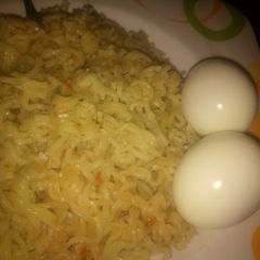 A picture of Indomie with egg.