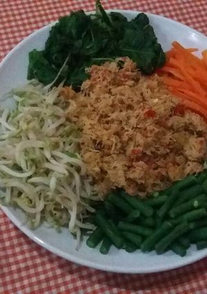 Foto resep Urap bumbu sangrai