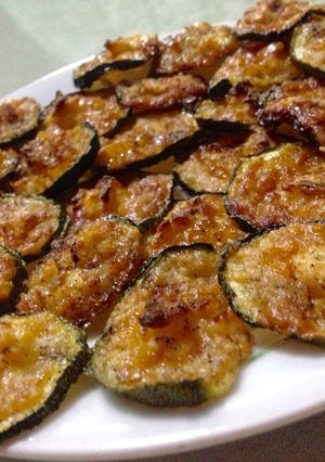 A picture of Zucchini Crisps / Fat Bombs / Keto Cheese Chips.