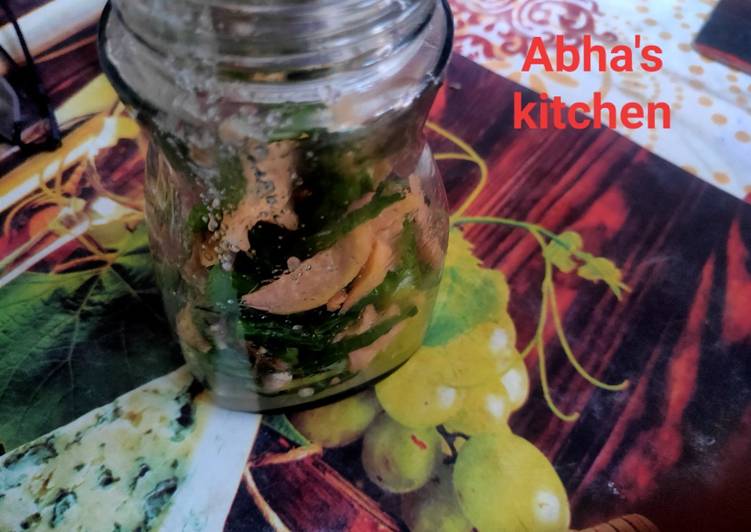 Instant chilli ginger pickle