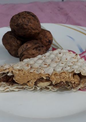 عکسی از دستور لقمه حلوا و گردو