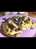 Pancakes de chocolate y arándanos integrales