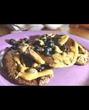 Pancakes de chocolate y arándanos integrales