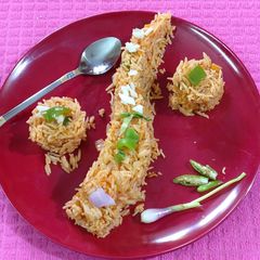 A picture of Schezwan rice.