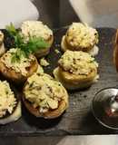 Champiñones rellenos de risotto en base de patata🌱vegetariana
