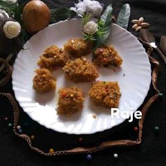 A picture of Eggless Soft Sooji Mango Cake.