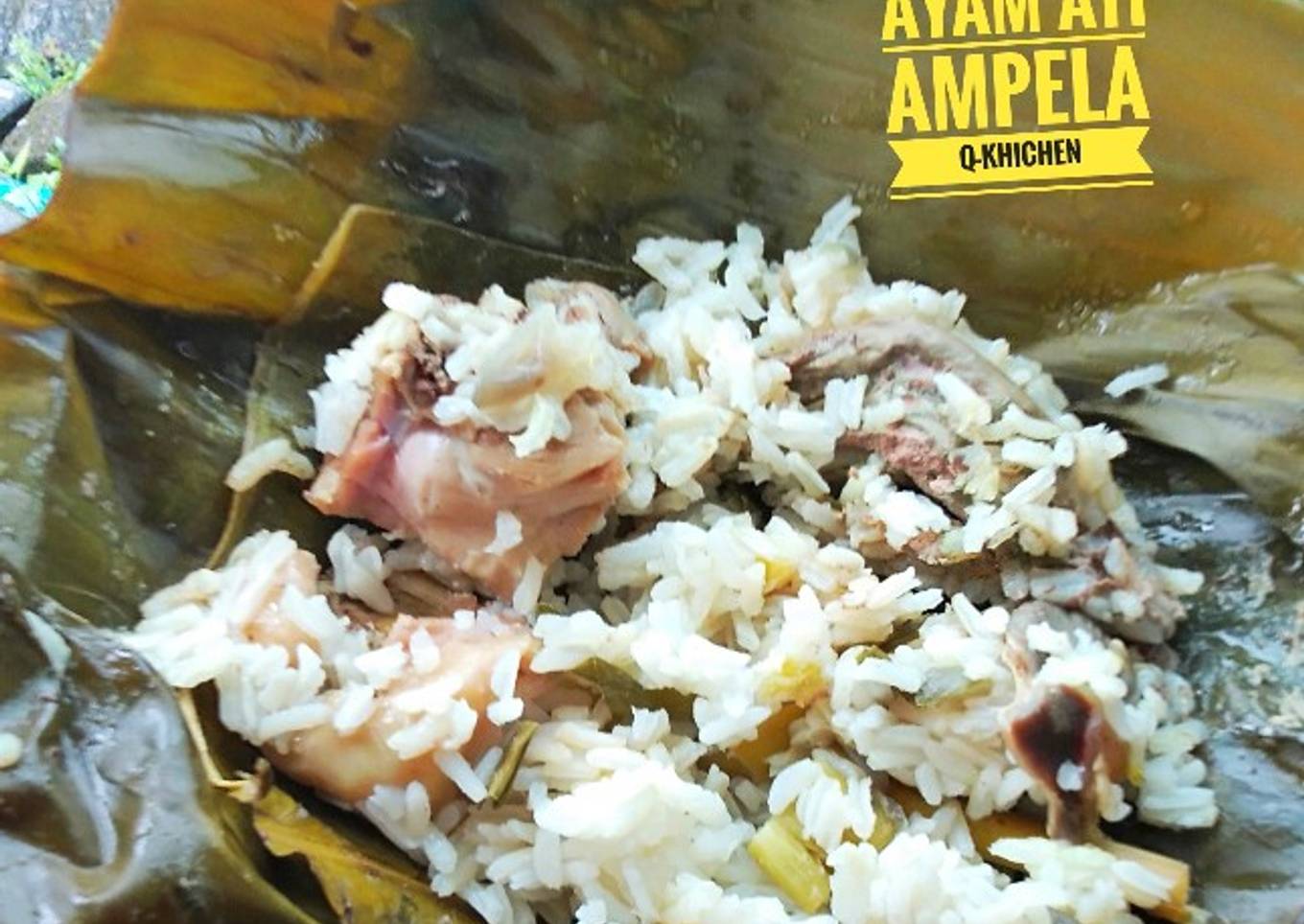 Pepes nasi ayam dan ati ampela