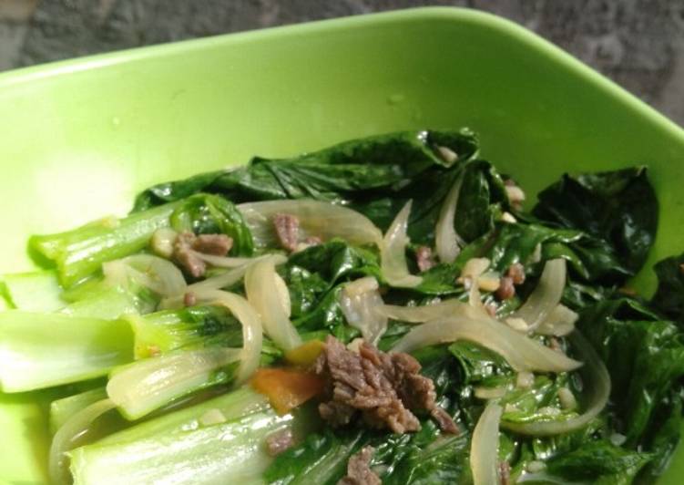 Cara memasak Pokcoy tumis kuah kaldu, Bikin Ngiler