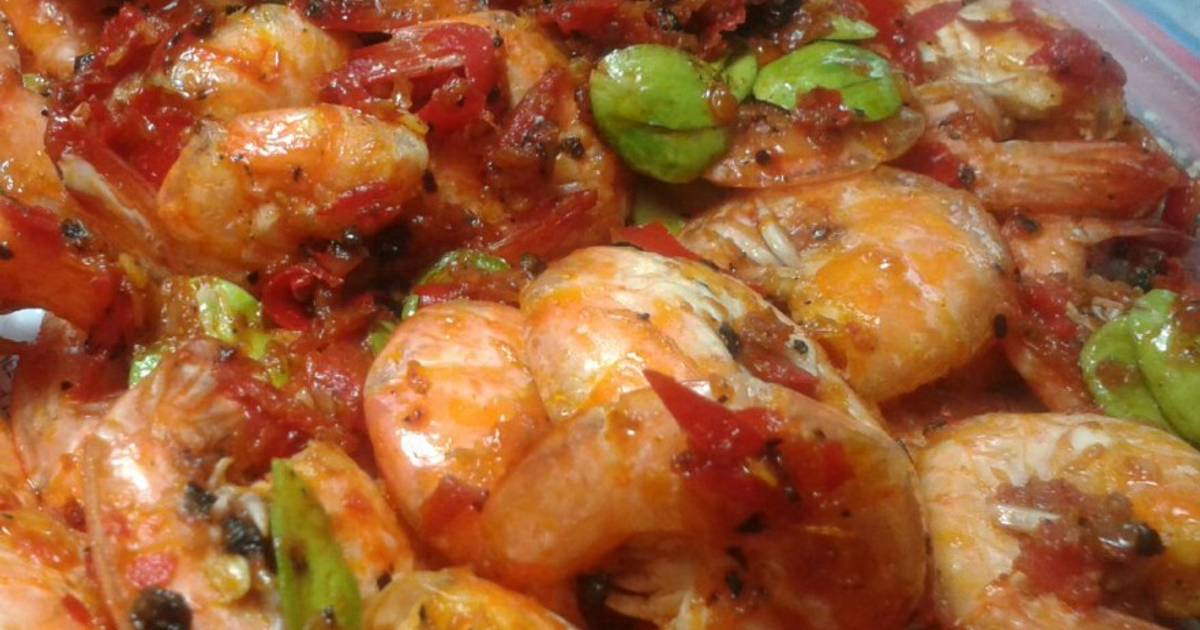 Black Pepper Shrimp with Petai Recipe by Indah Cookpad