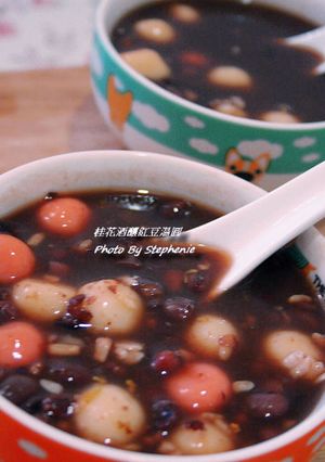 桂花酒釀紅豆湯圓 的食譜成品照片