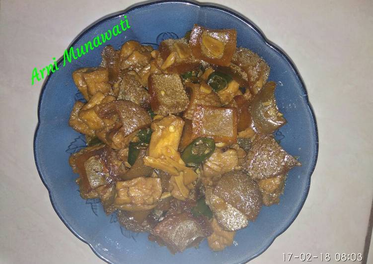 Kikil tahu cabe ijo masak kecap