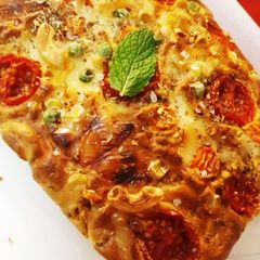 Besan Cheese Pasta cake A picture of Besan Cheese Pasta cake.