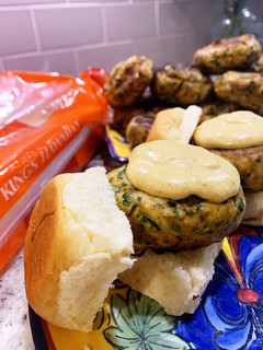 A picture of Bombay Sliders with Curry Sauce.