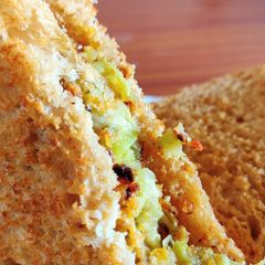 Lauki Sandwich- Bottle gourd sandwich with Italian twist A picture of Lauki Sandwich- Bottle gourd sandwich with Italian twist.
