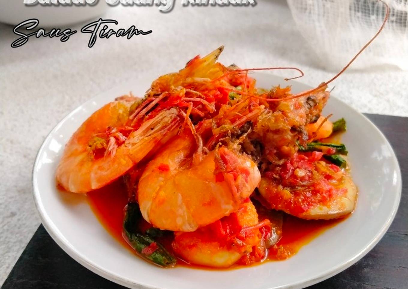 Balado Udang Rinuak Saus Tiram