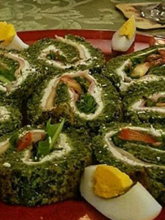 Una foto de Arrollado navideño / Pionono verde