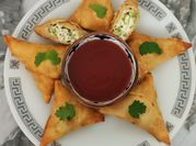 A picture of samosa bite