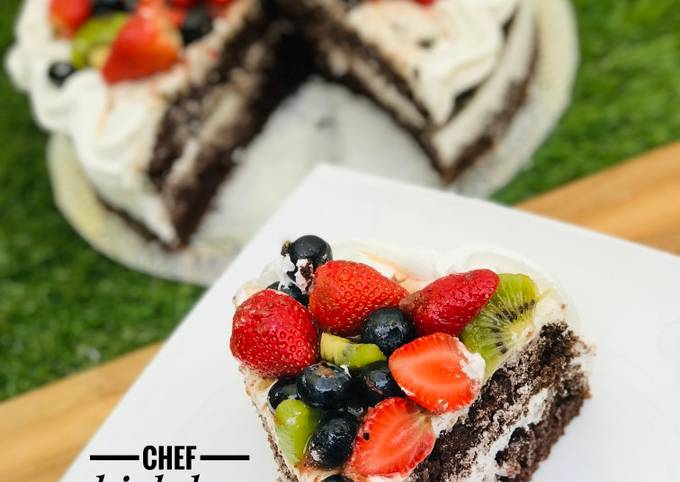 Fruity moist chocolate cake