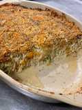 Angel Hair Pasta Gratin with Vegetables and Three Cheeses