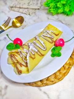 Foto resep Pisang Crepes Coklat Salju