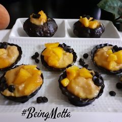 A picture of Chocolate Peach Tarts.