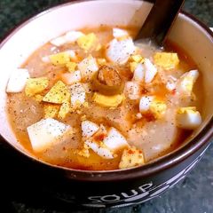 A picture of Chicken corn soup.