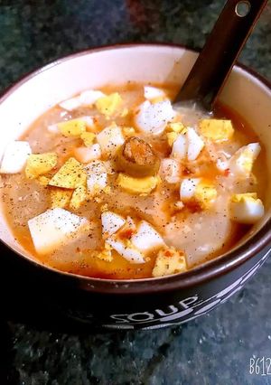 A picture of Chicken corn soup.