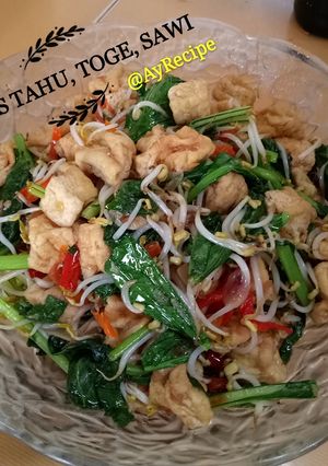 Foto resep TUMIS TAHU, TOGE DAN SAWI HIJAU with SAOS TIRAM