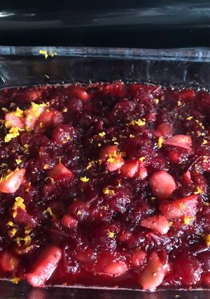 A picture of Bourbon cranberry sauce.