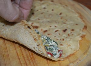 Una foto de Canelones de harina de garbanzo