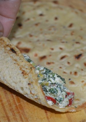 Una foto de Canelones de harina de garbanzo