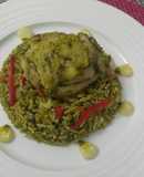 Arroz verde con pollo