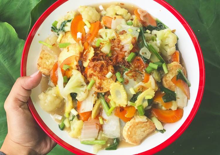 Bagaimana Membuat Capcay sapo tahu, Enak Banget