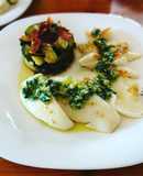 Sepia con pesto Vidalim Omega 3 y calabacín salteado