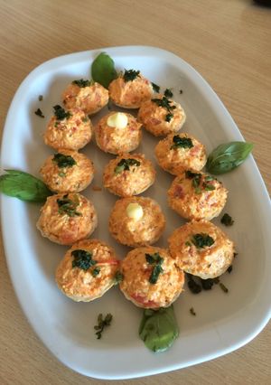 Una foto de Canapé de zanahoria y queso crema