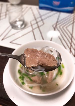Hình của món Phở bò ăn sáng cuối tuần.